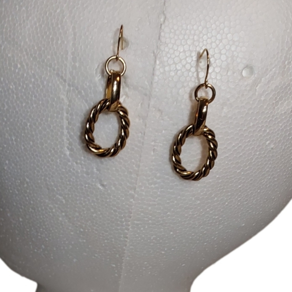 CODED GOLD  TONED HOOP EARRINGS‎